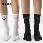 3 Pairs Of Women'S Mid-Calf Socks In Black, White And Gray Solid Colors, Spring And Autumn Fashionable And Versatile Simple Heel Socks - Image 8