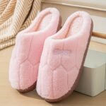 Letter Fluffy Soft Sole Slippers, Soft Sole Bedroom Plush Lined Cozy Shoes, Non-Slip Floor Mute Shoes - Image 6