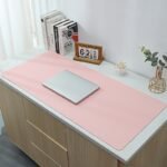 1Pc Leather Mouse Pad Faux Leather Desk Mat For Office, Waterproof And Stain-Proof Keyboard Pad, Simple Solid Color Computer Pad, Suitable For Office, Study Table Or Dining Table, Easy To Clean, Multiple Colors Available Pink, Blue, Green, Yellow, Gray, Black - Image 7
