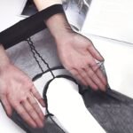 Ultra-Thin Sheer Tights For Women - High Waist, Stretchy Nylon & Polyester Blend, Solid Color, Fashionable Open Crotch Design - Image 3