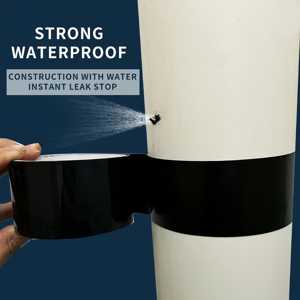 product-fancy-c24d5a6e-86de-4451-ad74-f5f9feb88377.jpg Heavy-Duty Super Glue Tape - Instant Leak Stop, Waterproof Pipe Repair Tape For Garden, Plumbing, Hvac - Strong Adhesive, No Tools Needed, Quick Fix For Hose, Pipe, Leakproof Sealant Strip, Plumbing Maintenance, Quick Repair Solution, Durable Adhesive, Flexible Sealant, Home Maintenance, Outdoor Repairs, Longlasting Seal, Diy Enthusiasts - Image 1