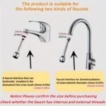 1Pc Universal 360? Rotating Kitchen Faucet Extender - Anti-Splash, Water-Saving Aerator Nozzle For Balcony Sink & Bathroom, Easy Vegetable Washing And Sink - Image 5