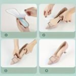 Popular Choice 1 Pair Anti-Slip Faux Leather Insoles For High Heels And Sandals, Self-Adhesive, Breathable, Sweat-Absorbent, Comfortable - Black - Image 9