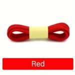 1Pair Oval Shoelaces For Various Sports, Casual, And Canvas Shoes - Durable Polyester And Spandex, Simple Solid Colors, Hand Washable, Knit Design With Rainbow Details - Image 14