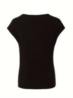 Heart Print V Neck T-Shirt, Casual Short Sleeve Top For Spring & Summer, Women'S Clothing - Image 3