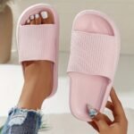 Women'S Thick-Sole Non-Slip Eva Slippers - Slip-On Comfort With Textured Grip, Lightweight Indoor/Outdoor Beach Sandals For Home, Pool & Travel - Black, Indoor Footwear | Versatile Footwear | Durable Footwear - Image 9