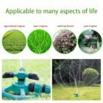 1Pc 360? Rotating Lawn Sprinkler - Durable Plastic Garden Irrigation Sprinkler With Adjustable Spray Nozzles, Manual Push-Pull Trigger, Even Coverage For Yard, Garden & Plant Watering, Sprinklers For Lawn - Image 8