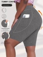 Women'S High-Waisted Plus Size Side Pocket Shorts, Breathable Workout Leggings For Women, Fitness Apparel - Image 10