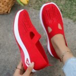 1 Pair Women'S Breathable Open Toe Sneakers, Casual All-Season Slip-On Walking Shoes, Lightweight Flat Sole With Solid Color Design, Comfortable Fabric Upper/Inner And Faux Sole - Image 15