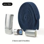 1 Pair 8Mm Mesh Elastic Laces With Magnetic Buckle, Casual Polyester Lightweight Woven Shoelaces, Solid Color, Easy No-Tie Lazy Shoelaces For Sneakers And Shoes - Image 9