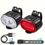 1Pc/2Pcs Mountain Bike Headlight And Taillight, Led Usb Rechargeable, Handlebar Mount, High Brightness For Night Riding - Image 11