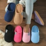 Cozy Plush Slip-On House Slippers For Women - Soft Sole, Warm Fuzzy Fabric, Comfortable Indoor Footwear In Multiple Colors With "" Patch
