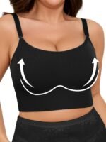 Women'S Plus Size Multi-Wear Seamless Wireless High Support Sports Bra, Adjustable Straps, Removable Chest Pads Workout Bra