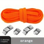 Casual Style Elastic Shoe Laces With Metal Buckles, 8Mm Spandex, Hand Washable, Hollow Detail, Woven Lightweight Solid Color Shoe Strings - 1 Pair - Image 9