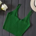 Casual Sexy Solid Color Mesh Spaghetti Strap Vest Top For Women