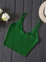 Casual Sexy Solid Color Mesh Spaghetti Strap Vest Top For Women