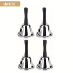 1Pc Golden/Silvery Hand Bell Classic Dinner Bell Durable Hand Bells Loud Call Bell Service Bell Used For Weddings School Classroom Service And Game Parties Christmas - Image 5