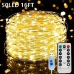 Bzpcf 1Pc Usb Fairy String Lights, 20.12Meter 200Led, 10.06Meter 100 Led, 5.0Meter 50Led, Silver Wire, 8 Lighting Modes, Remote Control, Usb Powered, Non-Rechargeable, Button Control, For Wedding, Bedroom, Ceiling, Christmas Decoration - Image 3