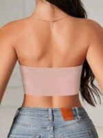 1Pc Women'S Seamless Strapless Bra - Invisible, Push-Up, Side Gathering, High Support With Front Closure, Solid Color, Medium Support, Wireless, No Padding, Comfortable And Supportive, Bra For Wome - Image 4