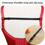 3-Pack Bra Straps Holder Anti-Slip Elastic Adjustable Clips, Lingerie Accessory, Undergarment Shoulder Strap Fix With Metal Buckles, Black/White/Beige - Image 6