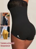 Looks 4.54 Kg Thin1Pcs Of Women'S High-Waisted Shapewear - Apricot And Black, Abdominal Control And Buttock Lift, Smooth Stretch Fabric, Solid Stripe Details, Daily Body Contouring And Buttock Lift | Summer Skinny | Thin Leggings - Image 3