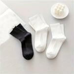 6 Pairs Men'S Thick Mid-Calf Socks - Soft Warm Winter Crew Socks With Black Stripes, Solid Color Casual Dress Socks For Autumn & Winter, Hand Wash Only, Comfortable Sock Design - Image 4