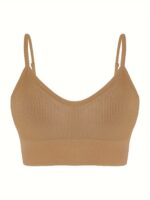 Lianshengfa Women'S Classic Ribbed Yoga Tank Top - Backless Design With Removable Cups, High Support Seamless Workout Bra, High Elasticity For Gym & Outdoor Activities, Solid Color, Sporty Ribbed Texture, Easy Maintenance Clothing - Image 3