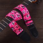 Durable Faux Leather Guitar Strap - Edgy Skull & Flame Design, Checkered Pattern, Police-Themed, Geometric & Tribal Print - Universal Fit For Acoustic/Electric/Bass Guitars - Pink, Yellow, Black - Image 7
