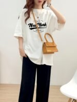 Trendy American Retro Short-Sleeve T-Shirt For Women, Summer 2024 New Design, Niche Korean-Style Half-Sleeve Top. - Image 9