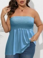 Women'S Elegant Off-Shoulder Crop Tube Top - Stretchy Solid Color Short Sleeve Blouse With Ruching Detail, Machine Washable For Spring Summer Fall Casual & Dressy Outfits, Crop Top Blouse, Seasonal Fashion, Flowy Fabric, Comfortable Fit