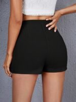 Solid Asymmetrical Hem Skort, Casual Short Style Back Skort, Women'S Clothing - Image 2