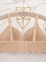 Women'S Plus Size Comfortable Striped Wireless Bra - Maternity Friendly, Medium Support, Knit Polyester Fabric, Regular Fit, All-Season Wear, Everyday Comfort Wear | Elegant Striped Design | Medium Support Bra, Ladies Underwear - Image 7