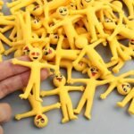 25Pcs Stretchable Yellow Figure Toys - Cheerful Face Designs, Soft Rubber, Foldable For Christmas And Party Decorations, Party Decoration | Cheerful Design | Stretchable Material - Image 6