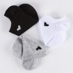 6/10 Pairs Unisex Ankle Socks With Heart Accents - Soft Breathable Moisture-Wicking No-Show Boat Socks For Men & Women, Assorted Colors, All-Season Casual Athletic Office Wear, Machine Washable - Image 8