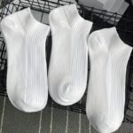 White 12-Pair Pack Of Short Socks - Xz - Comfortable And Simple Solid Color Socks For Spring And Autumn. - Image 4