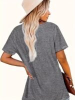 Sunflower Print Short Sleeve T-Shirt, Casual Crew Neck Top For Spring & Summer, Women'S Clothing - Image 6