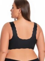 Women'S Plus Size Front Closure Wireless Bra - Elegant Water Soluble Lace Design, Wide Strap Smooth Fabric, Seamless Comfort-Fit, Polyamide Free, Lace Trimmed Vest Style, Everyday Comfort Bra | Elegant Lace Detailing | Nylon Free Fabric, Bras For Wireless Bras - Image 6