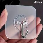 10/30/40/50/60/70/80/90/100Pcs Traceless Punch-Free Wall Hook, Mounted Plastic Hook Rack For Keys, Hats, Towels, Self-Adhesive Household Hook For Picture Hangers, Essential Storage Organization For Bathroom, Bedroom, Office, Kitchen, Wall Shelves - Image 9