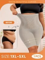 1Pc Large Size Panties, Oversized And Thickened, High Waist Tummy Control, Shaping And Butt Lifting, Seamless Underwear, Women'S Panties, Square Shorts. - Image 2