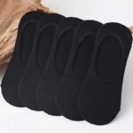 5-Pack Women'S Breathable Invisible Socks, 97% Polyester 3% Spandex, Solid Color Knit Fabric, Comfortable Non-Slip No Show Socks - Image 4