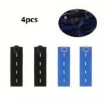4Pcs Elastic Waistband Extenders For Jeans And Pants - Seamless Instant Button Expansion, Adjustable Comfort Fit For Men And Women, Polyester, Lightweight, Knit Fabric, Secure Button Closure|Knitted Texture|Polyester 100.00% - Image 12