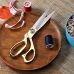 1Pc Golden Fabric Scissors Stainless Steel Sharp Tailor Scissors Clothing Scissors Professional Heavy Duty Dressmaking Shears Sewing Tailor