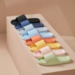 Solid Color Eva Pillow Slides, Soft Sole Lightweight Home Bathroom Slides, Non-Slip Comfort Beach Shoes - Image 11