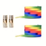 1 Pair Of Rhinestone Buckle Shoelaces, No Need To Take Off Shoes, 2 Elastic Bands And 2 Shoe Lace Buckles, Colorful Fashion Gradient Rainbow Laces Suitable For Casual Shoes And Sports Shoes - Image 16