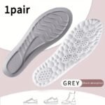 1 Pair Super Soft Tpu Sports Insoles - Shock-Absorbing Basketball Arch Support Insoles With Textured Grip For Enhanced Comfort & Support, Grey, Sports Insoles, Arch Support, Textured Grip Insoles - Image 5