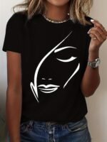 Graphic Print T-Shirt, Casual Short Sleeve Crew Neck Top For Spring & Summer, Women'S Clothing - Image 2