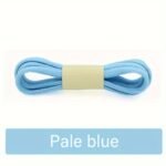 1Pair Oval Shoelaces For Various Sports, Casual, And Canvas Shoes - Durable Polyester And Spandex, Simple Solid Colors, Hand Washable, Knit Design With Rainbow Details - Image 19