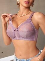 Brelegant Black Lace Wireless Bra With Bow Detail - Breathable, High Support, Full Coverage, Semi-Sheer Design For Women, Full Coverage Lingerie | Sophisticated Style | Underwirefree Support - Image 10