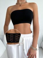 Hollow Mesh Tube Bra, Sexy & Breathable Wireless Bandeau Bra, Women'S Lingerie & Underwear - Image 5