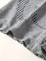 1Pc Women'S High-Waisted Shorts With Perforated Design - Slimming Effect, Supports Belly And Thighs, No Padding, Fashionable Gray Shorts For Fitness And Casual Wear, Casual Wear Shorts|Fashionable Shorts|Comfortable Fit, High Waist Shorts - Image 12